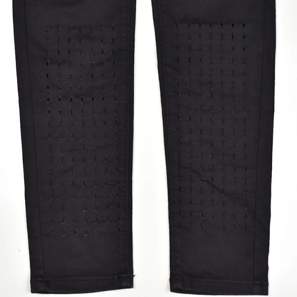 KanCan Perforated High Rise Skinny Black Jeans 5/26 - Picture 3 of 8